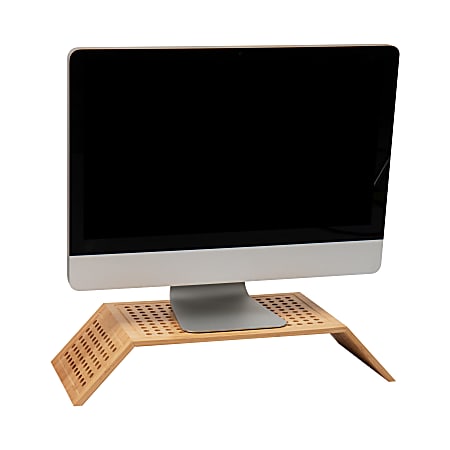 Mind Reader Lattice Collection Monitor Stand For 22" Monitors, 4"H x 20-3/4"W x 9"D, Brown