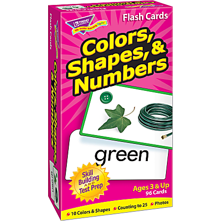 Trend All Facts Skill Drill Flash Cards, Colors, Shapes And Numbers, Pack Of 96 Cards