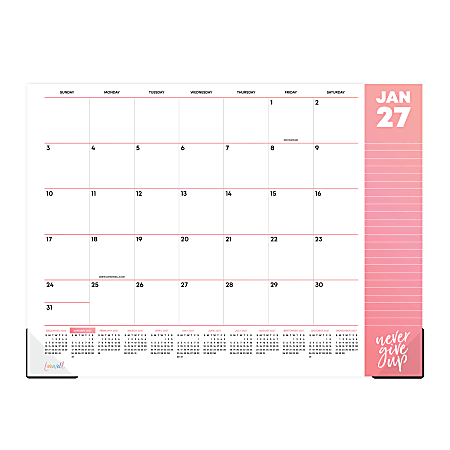 2027 Blue Sky LiveWell Colors Monthly Desk Pad Calendar, 22x17, 15-Month, Glued Binding, Oct 2026-Dec 2027, Qty 1
