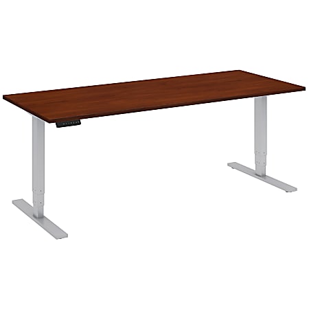 Bush Business Furniture Move 80 Series 72"W x 30"D Height Adjustable Standing Desk, Hansen Cherry/Cool Gray Metallic, Premium Installation