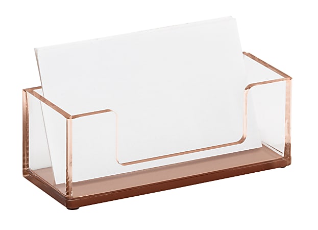 Business card holder for desk outlet