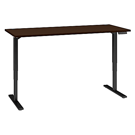 Bush Business Furniture Move 80 Series Electric 72"W x 30"D Height Adjustable Standing Desk, Mocha Cherry/Black Base, Standard Delivery