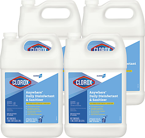 CloroxPro™ Anywhere® Daily Disinfectant and Sanitizing Bottle, 128 Ounces (Pack of 4)