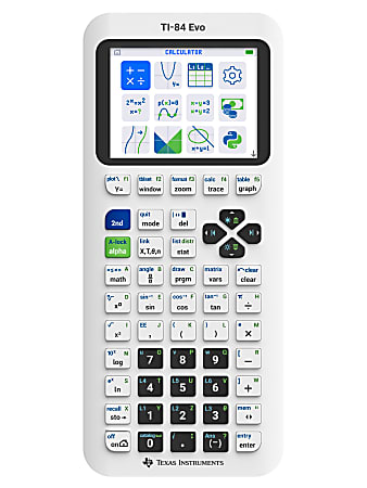 Texas Instruments TI 84 Evo Graphing Calculator White Total Qty 1 ...