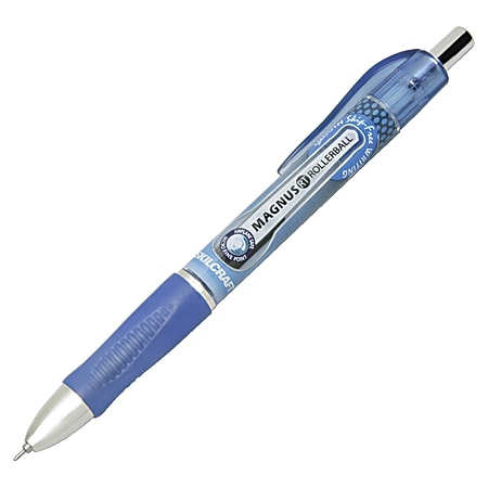 SKILCRAFT® Retractable Rollerball Pen, Needle Point, 0.5 mm, Blue Barrel, Blue Ink (AbilityOne 7520-01-624-9383)