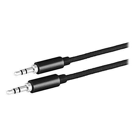 Ativa® 3.5 mm Braided Auxiliary Cable, 6', Black, 46922