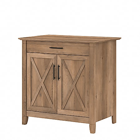 Bush Furniture Key West Secretary Desk With Keyboard Tray And Storage Cabinet, Reclaimed Pine, Standard Delivery