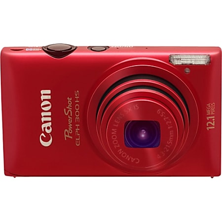 Canon PowerShot 300 HS 12.1 Megapixel Compact Camera - Red