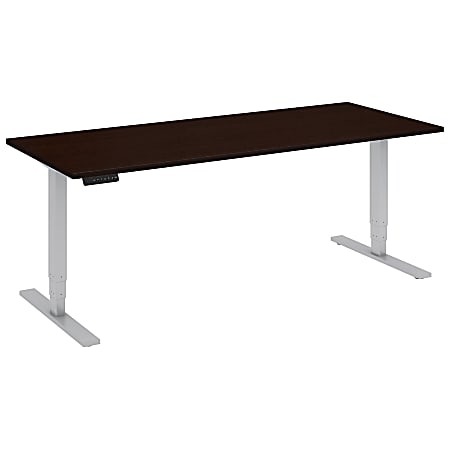 Bush Business Furniture Move 80 Series 72"W x 30"D Height Adjustable Standing Desk, Mocha cherry Satin/Cool Gray Metallic, Premium Installation