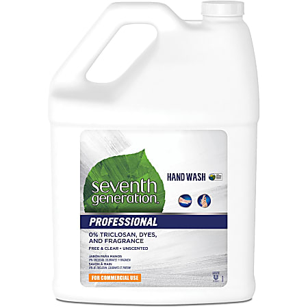 Seventh Generation Professional Hand Wash - 1 gal (3.8 L) - Bottle Dispenser - Hand - Clear - Carry Handle, Dye-free, Triclosan-free, Fragrance-free - 1 Each