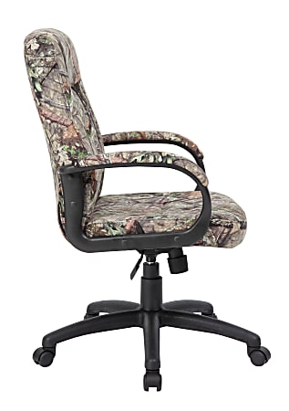 Boss Office Products Mossy Oak Ergonomic Bonded LeatherPlus Mid Back Executive Chair Camouflage