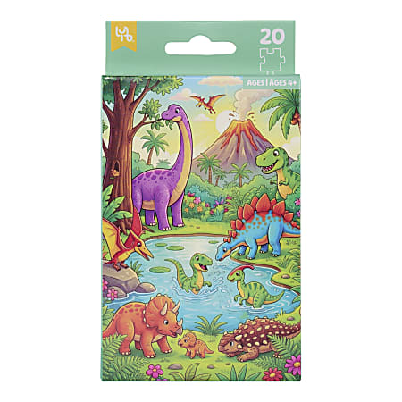 Little Yellow Bicycle 20-Piece Mini Puzzle, Dino, 5" x 7", Total Qty 1