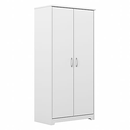 Bush® Furniture Cabot Tall 30"W Storage Cabinet With Doors, White, Standard Delivery