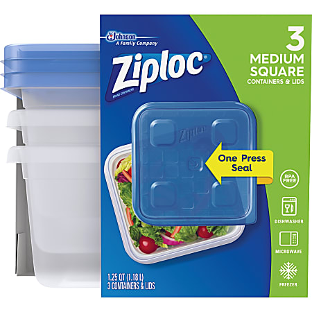 Ziploc® Food Storage Containers - Clear - 18 / Carton
