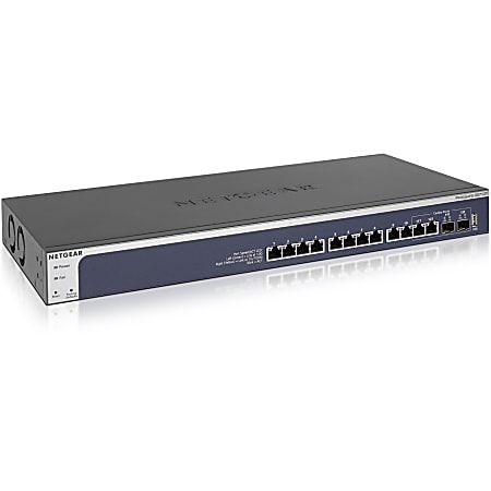 Netgear 12-Port 10-Gigabit Ethernet Smart Managed Pro Switch (XS712Tv2) - 12 Ports - Manageable - 3 Layer Supported - Modular - Twisted Pair, Optical Fiber - Rack-mountable - Lifetime Limited Warranty