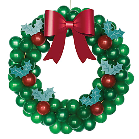 Amscan 110820 Christmas Latex Balloon Wreath Kit, Green