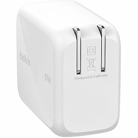Belkin 67W GaN USB C Wall Charger w 3.3 ft Retractable USB C Cable ...
