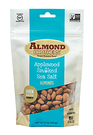 Almond Brothers Applewood Smoked Sea Salt Almonds, 6 Oz Bag