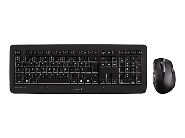 CHERRY DW 5100 - Keyboard and mouse set - wireless - 2.4 GHz - US with Euro symbol - key switch: CHERRY LPK - black