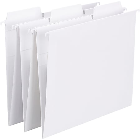 Smead® FasTab Hanging File Folders, Letter Size, White, Box Of 20 Folders