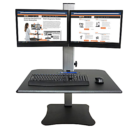 Victor® High Rise™ DC350 Dual Monitor Standing Desk Riser, Black