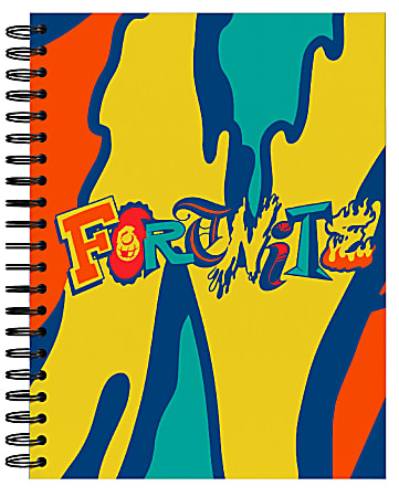Norma Large Spiral Composition Notebook, 11" x 8-1/2", 10-Subject, College Rule, 200 Sheets, Fortnite