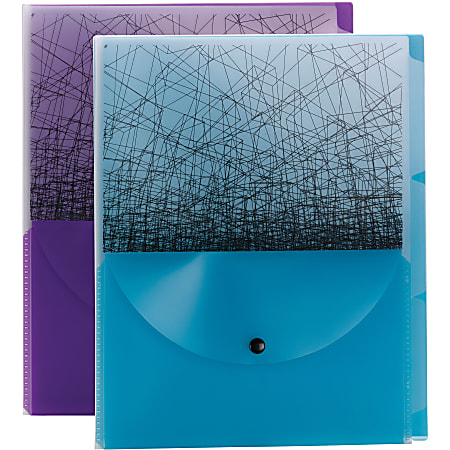 Smead 1/3 Tab Cut Letter Organizer Folder - 8 1/2" x 11" - 3 Divider(s) - Purple, Teal - 2 / Pack