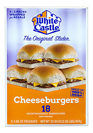 White Castle Cheeseburger Sliders, Box Of 18 Burgers