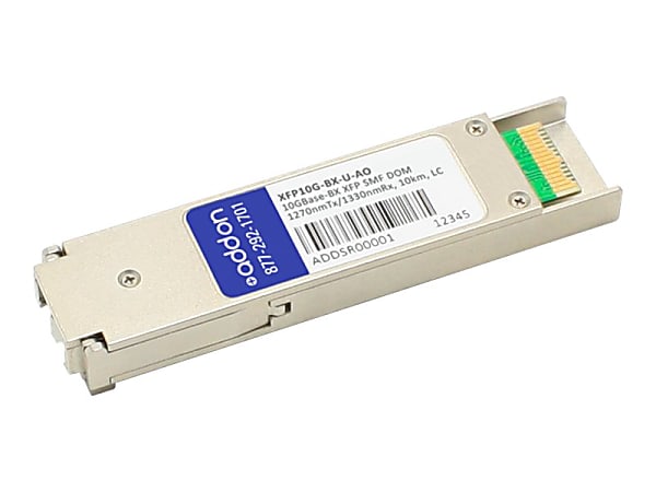 AddOn MSA Compliant 10GBase-BX XFP Transceiver - XFP transceiver module - 10 GigE - 10GBase-BX - LC single-mode - up to 6.2 miles - 1270 (TX) / 1330 (RX) nm