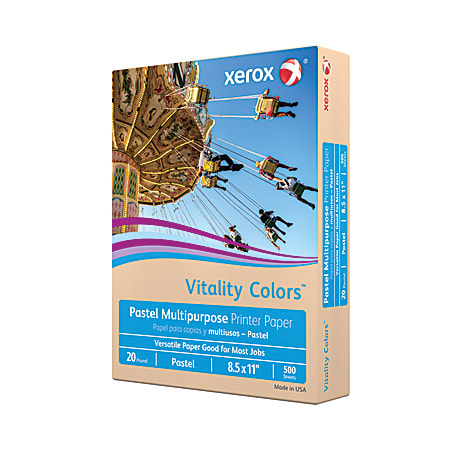 Xerox® Vitality Colors™ Colored Multi-Use Print & Copy Paper, Letter Size (8 1/2" x 11"), 20 Lb, 30% Recycled, Tan, Ream Of 500 Sheets on Sale At Office Depot and OfficeMax