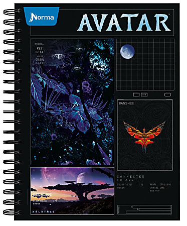 Norma Large Spiral Composition Notebook, 11" x 8-1/2", 10-Subject, College Rule, 200 Sheets, Avatar