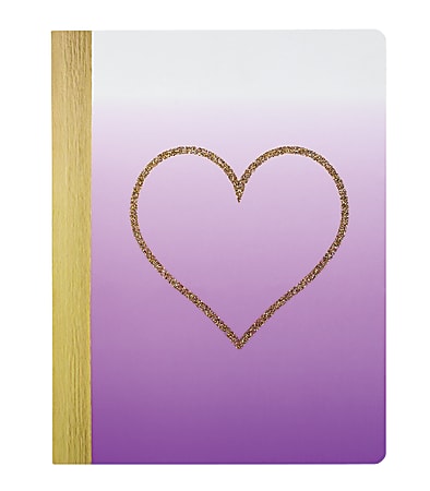 Divoga® Composition Notebook, Hearts Collection, Wide Ruled, 160 Pages (80 Sheets), Purple Ombré