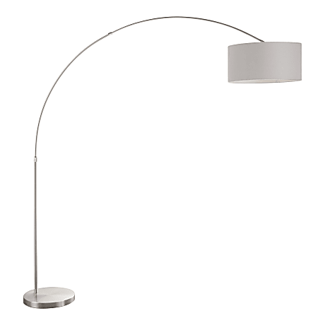 Lumisource Salon Contemporary Floor Lamp, Satin Nickel/Grey