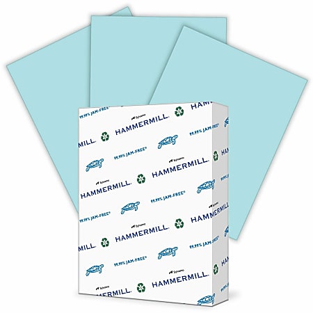 Hammermill® Colors Color Multi-Use Printer & Copy Paper, 1 Ream, Blue, Letter (8.5" x 11"), 500 Sheets Per Ream, 24 Lb