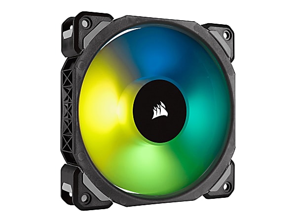Corsair ML120 PRO RGB LED 120MM PWM Premium Magnetic Levitation Fan - Single Pack  - 4.72" Maximum Fan Diameter - 353.8 gal/min Maximum Airflow - 1600 rpm - 25 dB(A) Noise - Magnetic Levitation - 4-pin PWM - RGB LED - Plastic - 1 pc(s)