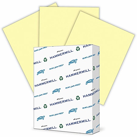 Hammermill® Colors Color Multi-Use Printer & Copy Paper, 1 Ream, Canary, Letter (8.5" x 11"), 500 Sheets Per Ream, 24 Lb, 96 Brightness