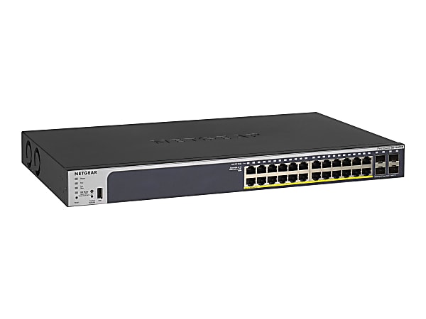 Netgear ProSafe GS728TPP Ethernet Switch - 24 Ports - Manageable - 2 Layer Supported - Modular - 4 SFP Slots - 483.50 W Power Consumption - Twisted Pair, Optical Fiber - Rack-mountable - Lifetime Limited Warranty