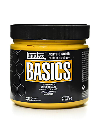Liquitex Basics Acrylic Paint, 32 Oz Jar, Yellow Oxide