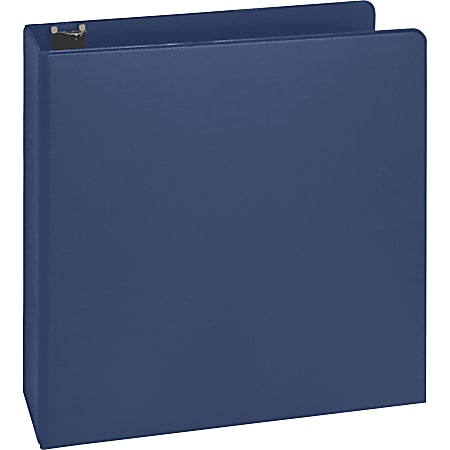 Business Source Basic Round Ring Binders - 2" Binder Capacity - Letter - 8 1/2" x 11" Sheet Size - Round Ring Fastener(s) - Vinyl - Dark Blue - 1.52 lb - Recycled - 1 / Each
