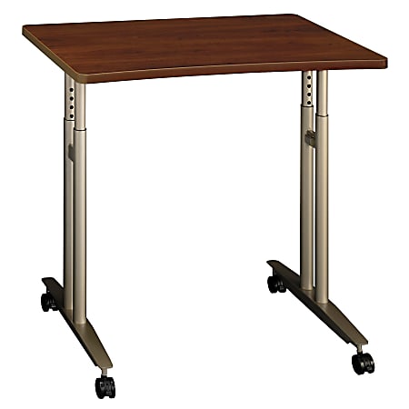 Bush Business Furniture Series C 36" Wide Adjustable Height Mobile Table, Hansen Cherry, Standard Delivery