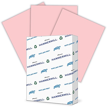 Hammermill® Colors Color Multi-Use Printer & Copy Paper, 1 Ream, Pink, Letter (8.5" x 11"), 500 Sheets Per Ream, 24 Lb, 100 Brightness, 30% Recycled