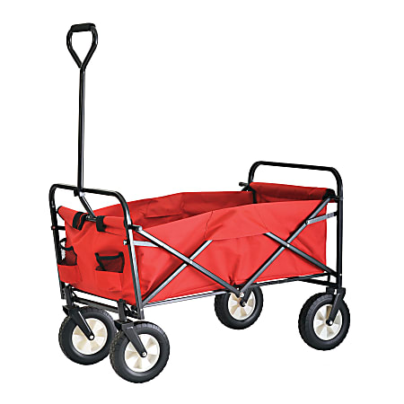 Sandusky® Light-Duty Folding Wagon, 25 1/2"H x 22"W x 36"D, Red