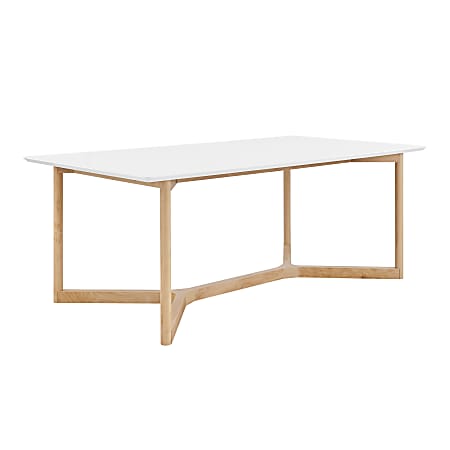 Eurostyle Aren Wood Rectangular Dining Table, 30"H x 79"W x 43"D, Natural/Matte White