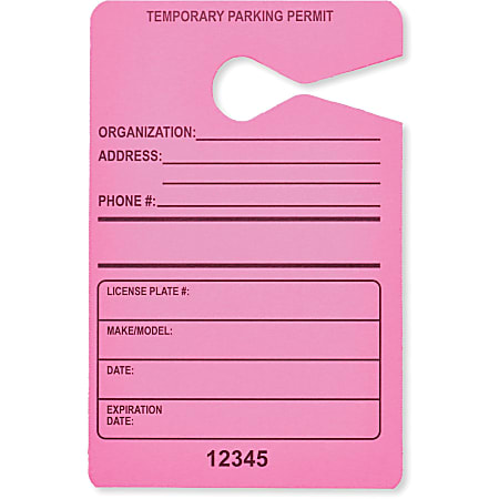 Tatco Information Sign - 50 / Pack - 3.5" Width x 5.5" Height - Rectangular Shape - Hanging - Fluorescent Pink