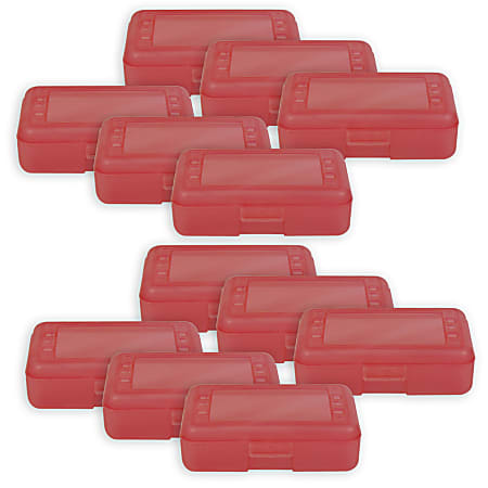 Romanoff Products Pencil Boxes, 8 1/2"H x 5 1/2"W x 2 1/2"D, Strawberry, Pack Of 12
