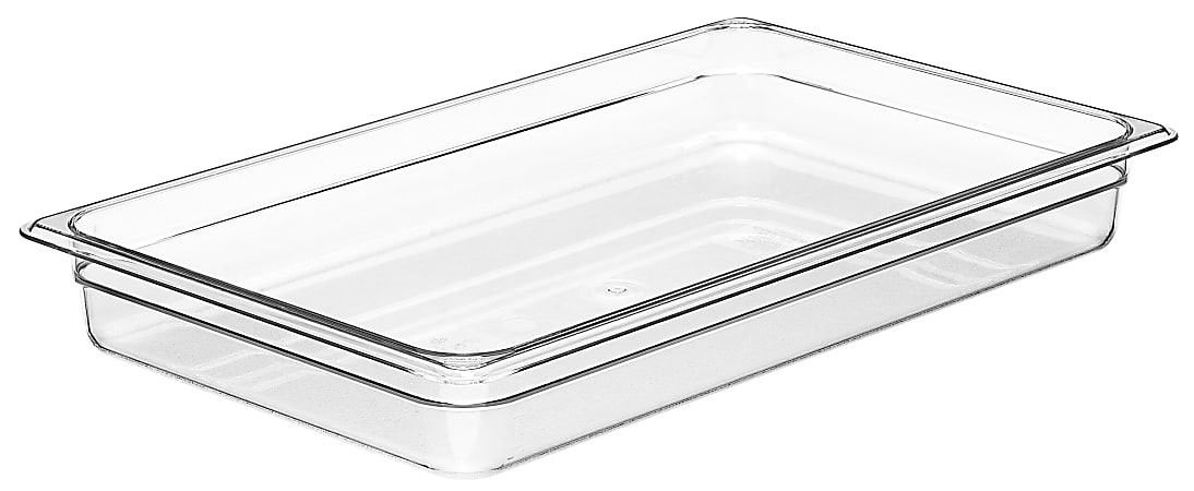 Cambro Camwear GN 1/1 Size 2" Food Pans, 2”H x 12-3/4”W x 20-7/8”D, Clear, Set Of 6 Pans