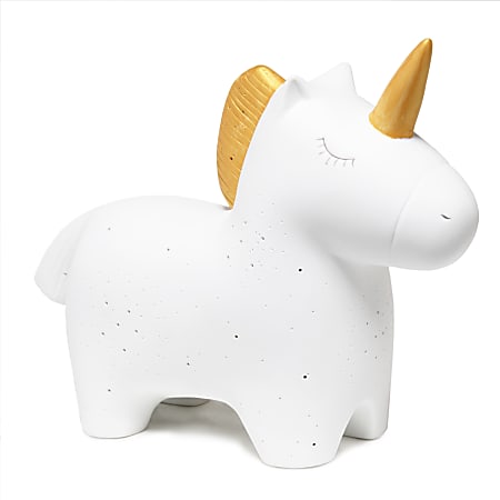 Simple Designs Porcelain Unicorn-Shaped Table Lamp, 4-5/8"H, White