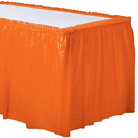Amscan Plastic Table Skirts, Orange Peel, 21’ x 29”, Pack Of 2 Skirts