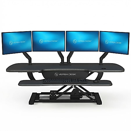 VersaDesk PowerPro Sit-To-Stand Height-Adjustable Electric Desk Converter, 48&rdquo;W, Black
