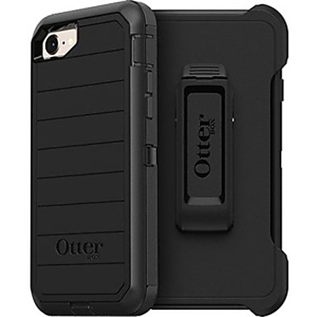 OtterBox Defender Series Pro Rugged Carrying Case Holster For Apple iPhone® SE 2, iPhone® SE 3, iPhone® 8, iPhone® 7 Smartphone, Black